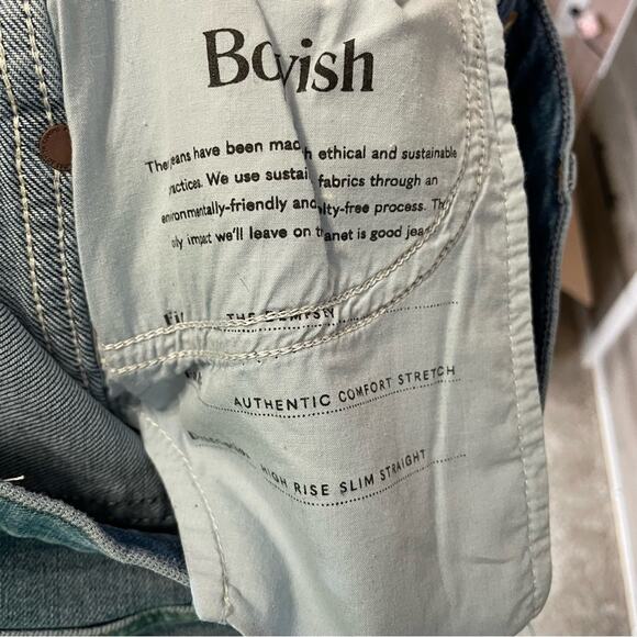 Boyish The Dempsey High-Rise Straight Jeans in Claire’s Knee Women’s Sz 24 - Picture 6 of 9